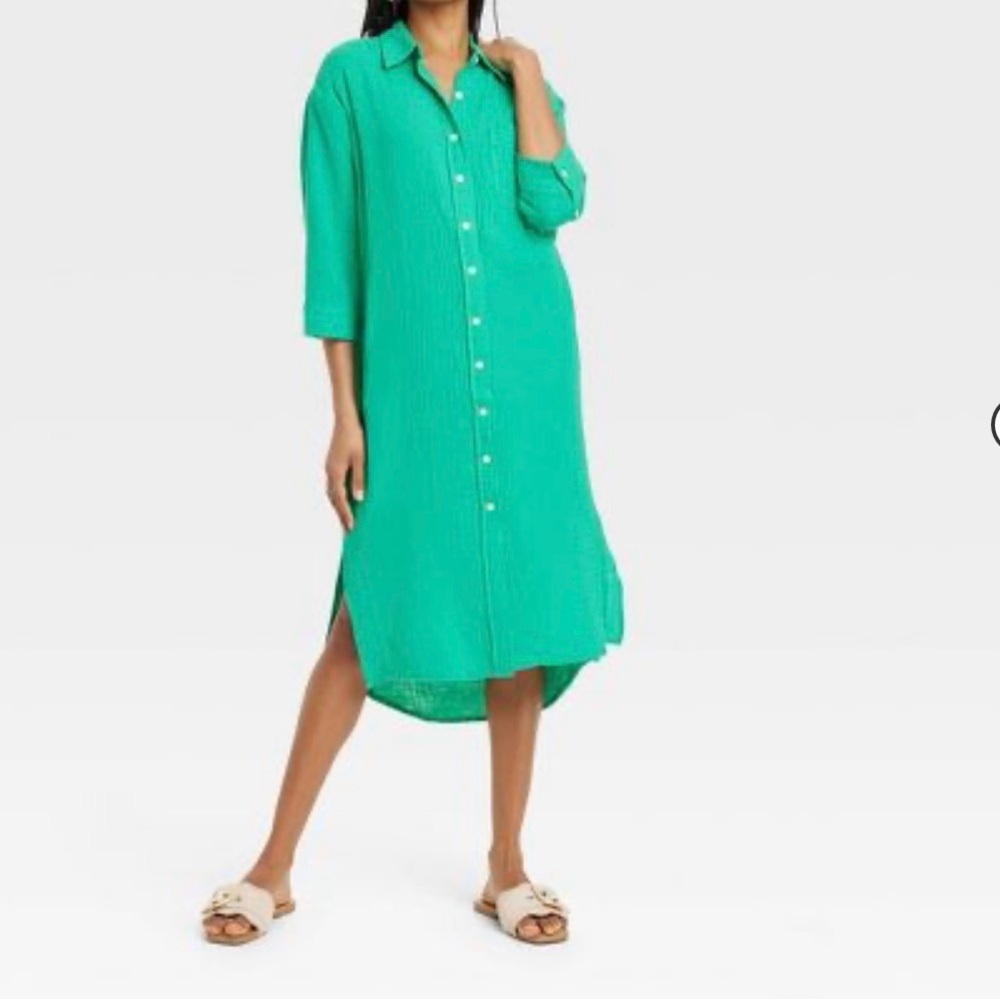 Women's 3/4 Sleeve Midi Shirtdress - Universal Thread